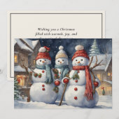 Cartes Pour Fêtes Annuelles Joyeux Noël des Snowmen (Devant / Derrière)