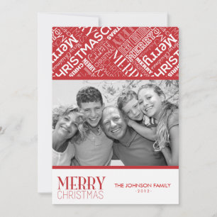 Cartes Pour Fêtes Annuelles Joyeux Noël Design de texte 5x7 Flat Card
