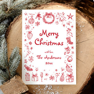 Cartes Pour Fêtes Annuelles Joyeux Noël Dessiné à la Main