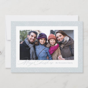 Cartes Pour Fêtes Annuelles Joyeux Noël deux cadres photo neige simple