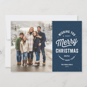 Cartes Pour Fêtes Annuelles Joyeux Noël deux photo marine extérieur famille
