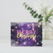 Cartes Pour Fêtes Annuelles Joyeux Noël d'hiver violet (Debout devant)