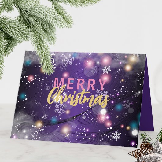 Cartes Pour Fêtes Annuelles Joyeux Noël d'hiver violet