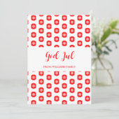 Cartes Pour Fêtes Annuelles Joyeux Noël Dieu Jul Motif scandinave Rouge (Debout devant)