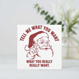 Cartes Pour Fêtes Annuelles Joyeux Noël Dis-moi ce que tu veux Père Noël