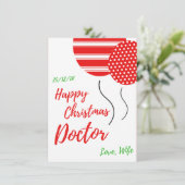 Cartes Pour Fêtes Annuelles Joyeux Noël Docteur (Debout devant)