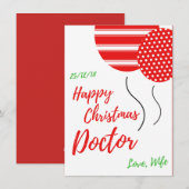Cartes Pour Fêtes Annuelles Joyeux Noël Docteur (Devant / Derrière)