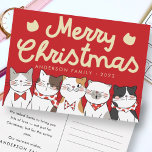 Cartes Pour Fêtes Annuelles Joyeux Noël Drôle Mignonne Chats Caroling<br><div class="desc">Carol des chats. 'C'est la saison,  pour être miowy! miow meow meow meow meow meow! Disponible ici : http://www.zazzle.com/selectpartysupplies</div>