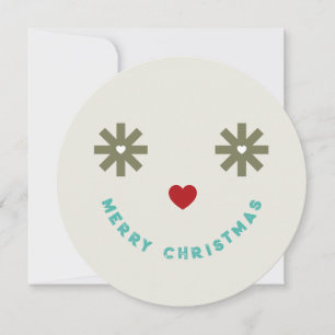 Cartes Pour Fêtes Annuelles Joyeux Noël drôle Winking Smiley Visage Photo
