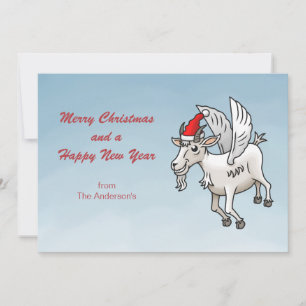 Cartes Pour Fêtes Annuelles Joyeux Noël du Bouc Volant