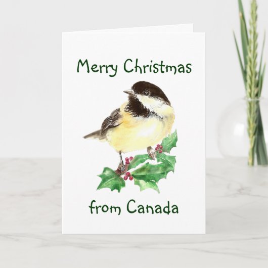 Cartes Pour Fêtes Annuelles Joyeux Noël du Canada, Oiseau de poulet (Devant)