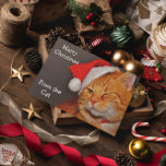 Cartes Pour Fêtes Annuelles Joyeux Noël du chat<br><div class="desc">Cette carte de Noël drôle de chat fera le jour des amoureux de les chats et des amants de non-chat semblables. L'extérieur de la carte comporte un chat tigré orange portant Père Noël rouge a eu et cligner de l'oeil. À côté du chat sont les mots dans les lettres blanches,...</div>