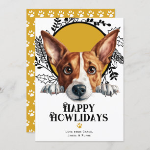 Cartes Pour Fêtes Annuelles Joyeux Noël du chien Basenji