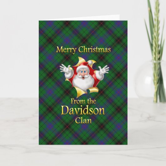 Cartes Pour Fêtes Annuelles Joyeux Noël du clan Davidson (Devant)