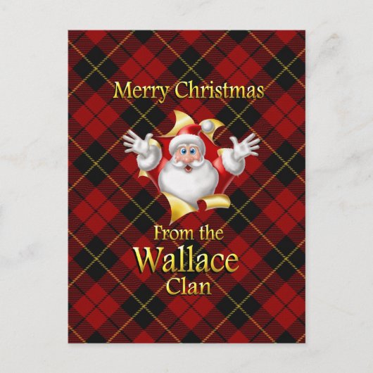 Cartes Pour Fêtes Annuelles Joyeux Noël du clan Wallace (Devant)