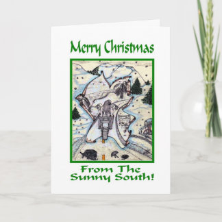 Cartes Pour Fêtes Annuelles Joyeux Noël du cycliste du sud ensoleillé Greetin
