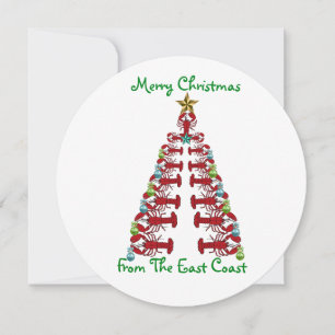 Cartes Pour Fêtes Annuelles Joyeux Noël du homard de la côte Est