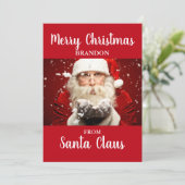 Cartes Pour Fêtes Annuelles Joyeux Noël du Père Noël AJOUTER LE NOM (Debout devant)