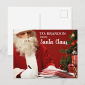 Cartes Pour Fêtes Annuelles Joyeux Noël du Père Noël AJOUTER NOM Rouge (Devant / Derrière)