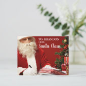 Cartes Pour Fêtes Annuelles Joyeux Noël du Père Noël AJOUTER NOM Rouge (Debout devant)