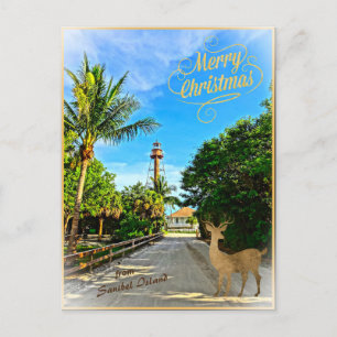 Cartes Pour Fêtes Annuelles Joyeux Noël du phare FL de Sanibel Island