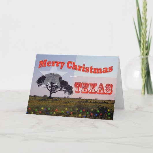 Cartes Pour Fêtes Annuelles Joyeux Noël du Texas (Devant)
