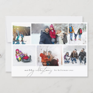 Cartes Pour Fêtes Annuelles joyeux Noël écrit élégant 6 Photo Collage