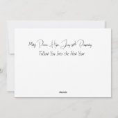 Cartes Pour Fêtes Annuelles Joyeux Noël écrit en cursive avec du feuillage (Dos)