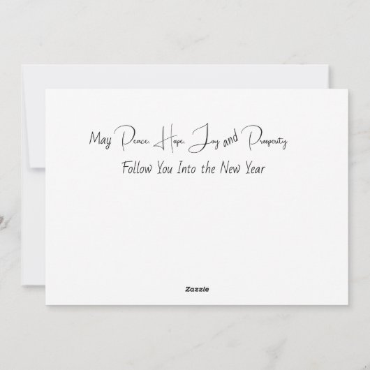 Cartes Pour Fêtes Annuelles Joyeux Noël écrit en cursive avec du feuillage (Dos)