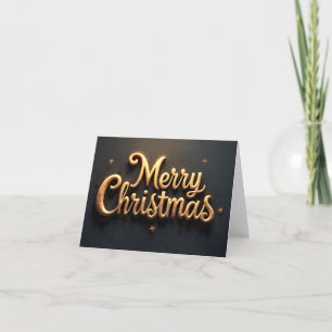 Cartes Pour Fêtes Annuelles "Joyeux Noël" écriture dorée en anglais