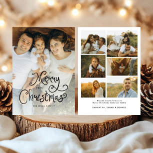 Cartes Pour Fêtes Annuelles Joyeux Noël Écriture Fantaisiste Famille 7 Photos