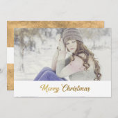 Cartes Pour Fêtes Annuelles Joyeux Noël Écriture Faux Or (Devant / Derrière)