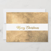 Cartes Pour Fêtes Annuelles Joyeux Noël Écriture Faux Or (Dos)