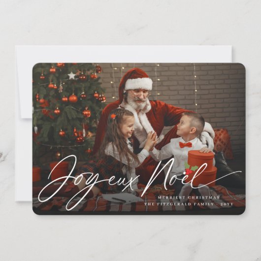 Cartes Pour Fêtes Annuelles Joyeux Noel écriture manuscrite Script de Noël Pho (Devant)