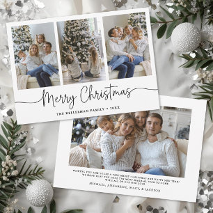 Cartes Pour Fêtes Annuelles Joyeux Noël Écriture Minimaliste Élégante Photo