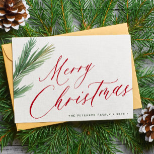 Cartes Pour Fêtes Annuelles Joyeux Noël écriture rouge vert