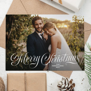 Cartes Pour Fêtes Annuelles Joyeux Noël écriture stylée simple photo