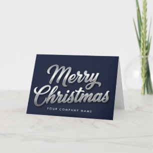 Cartes Pour Fêtes Annuelles Joyeux Noël écriture vintage feuille d'argent