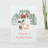 Cartes Pour Fêtes Annuelles Joyeux Noël Editable Gnome Winter Wonderland (Devant)