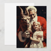 Cartes Pour Fêtes Annuelles Joyeux Noël Éffrayant Horreur Devil Père Noël (Devant / Derrière)
