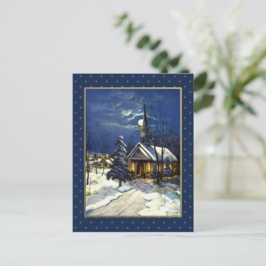 Cartes Pour Fêtes Annuelles Joyeux Noël. Église de Noël (Debout devant)