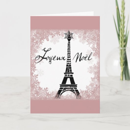 Cartes Pour Fêtes Annuelles Joyeux Noël Eiffel Tower Paris Christmas Print (Devant)