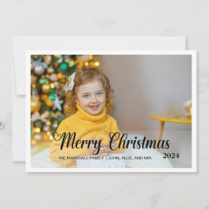 Cartes Pour Fêtes Annuelles Joyeux Noël élégant 2024 Photo Typographie