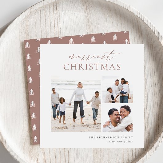 Cartes Pour Fêtes Annuelles Joyeux Noël Elegant 3 Photo Collage