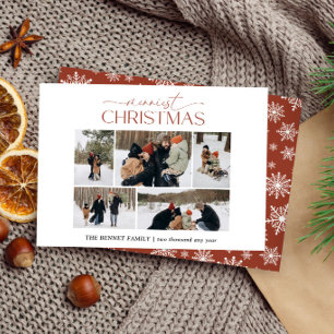 Cartes Pour Fêtes Annuelles Joyeux Noël Élégant 5 Collage de photos Orange