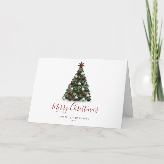 Cartes Pour Fêtes Annuelles Joyeux Noël Élégant Arbre de Noël (Devant)
