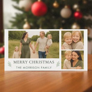 Cartes Pour Fêtes Annuelles Joyeux Noël Élégant Botanique 3 Photo