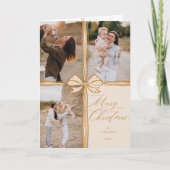 Cartes Pour Fêtes Annuelles Joyeux Noël Elegant Bow Présent Photo Collage (Devant)