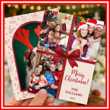 Joyeux Noël Elegant Bow Présent Photo Collage
