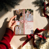 Cartes Pour Fêtes Annuelles Joyeux Noël Elegant Bow Présente Photo Collage